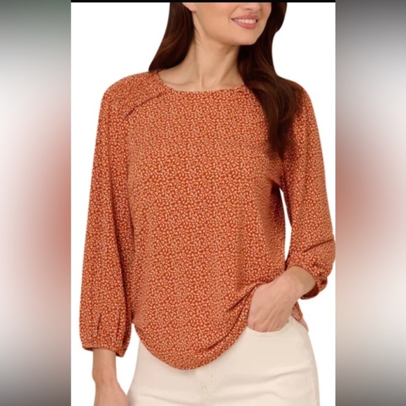 Adrianna Papell Stretch Plus Floral Print Tunic Top Blouse Women's Size 1X  NWT - Picture 1 of 14